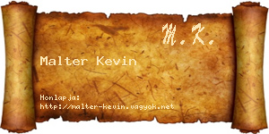 Malter Kevin névjegykártya