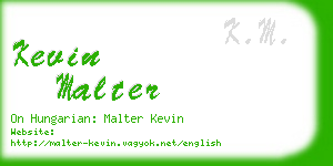 kevin malter business card